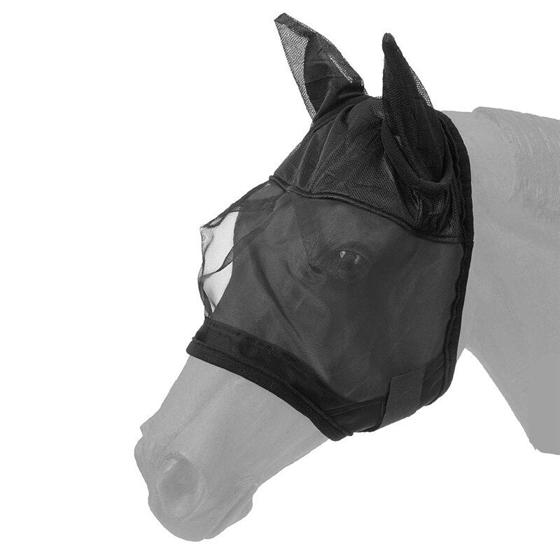 Full Face Mesh Anti-UV Anti Fly Mask With Ears Accessories Horse Riding Breathable Meshed Protector Horse Ear Horse Mask