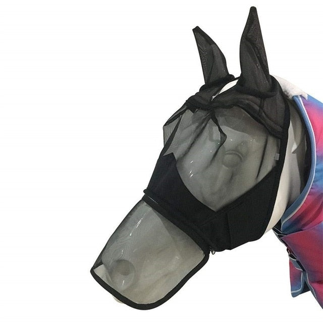 Full Face Mesh Anti-UV Anti Fly Mask With Ears Accessories Horse Riding Breathable Meshed Protector Horse Ear Horse Mask