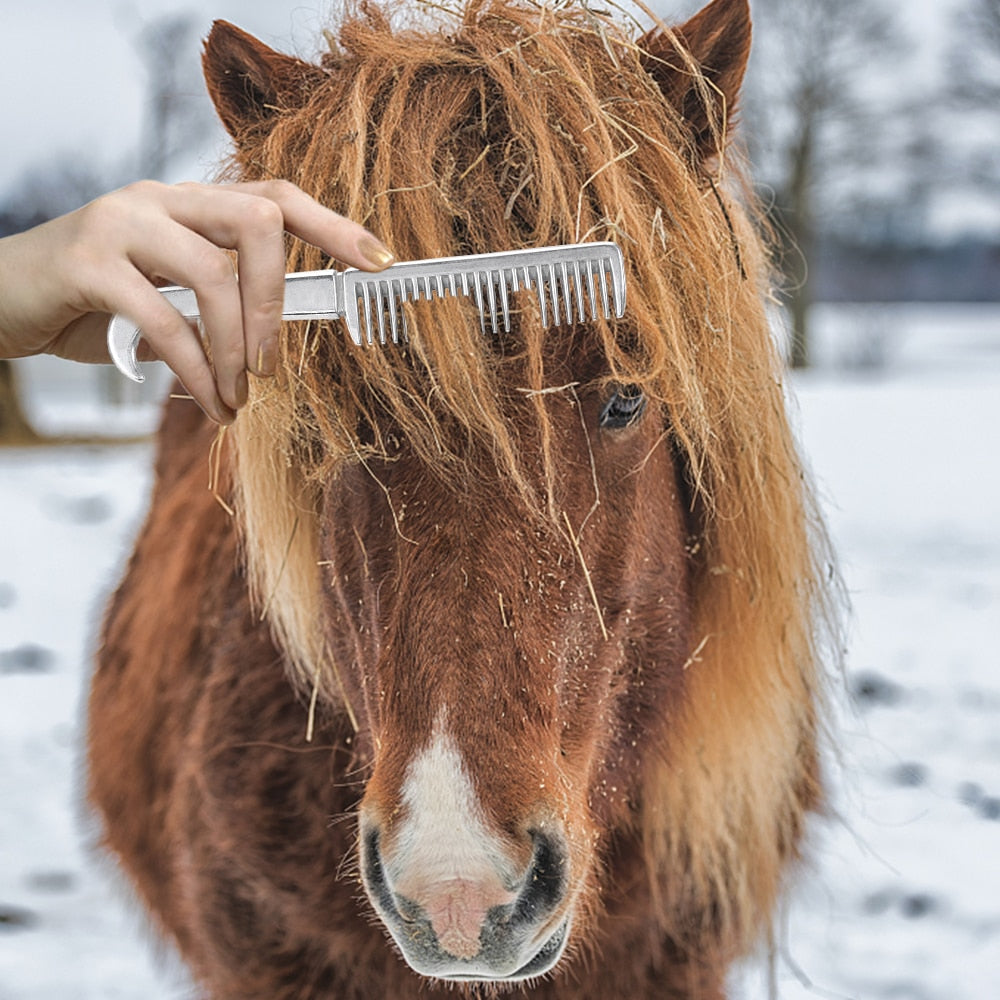 Professional Aluminum Alloy Horse Comb Tool Equipment For Horse Care Products Mane Tail Pulling Comb Horse Grooming Tool