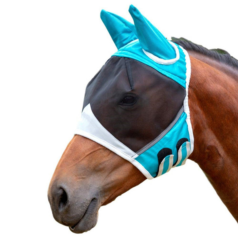 Anti Mosquito Pet Ear Anti-UV Half Face Horse Mask Summer Supplies Protective Cover Mesh Fly Ergonomics Insects Eye Shield