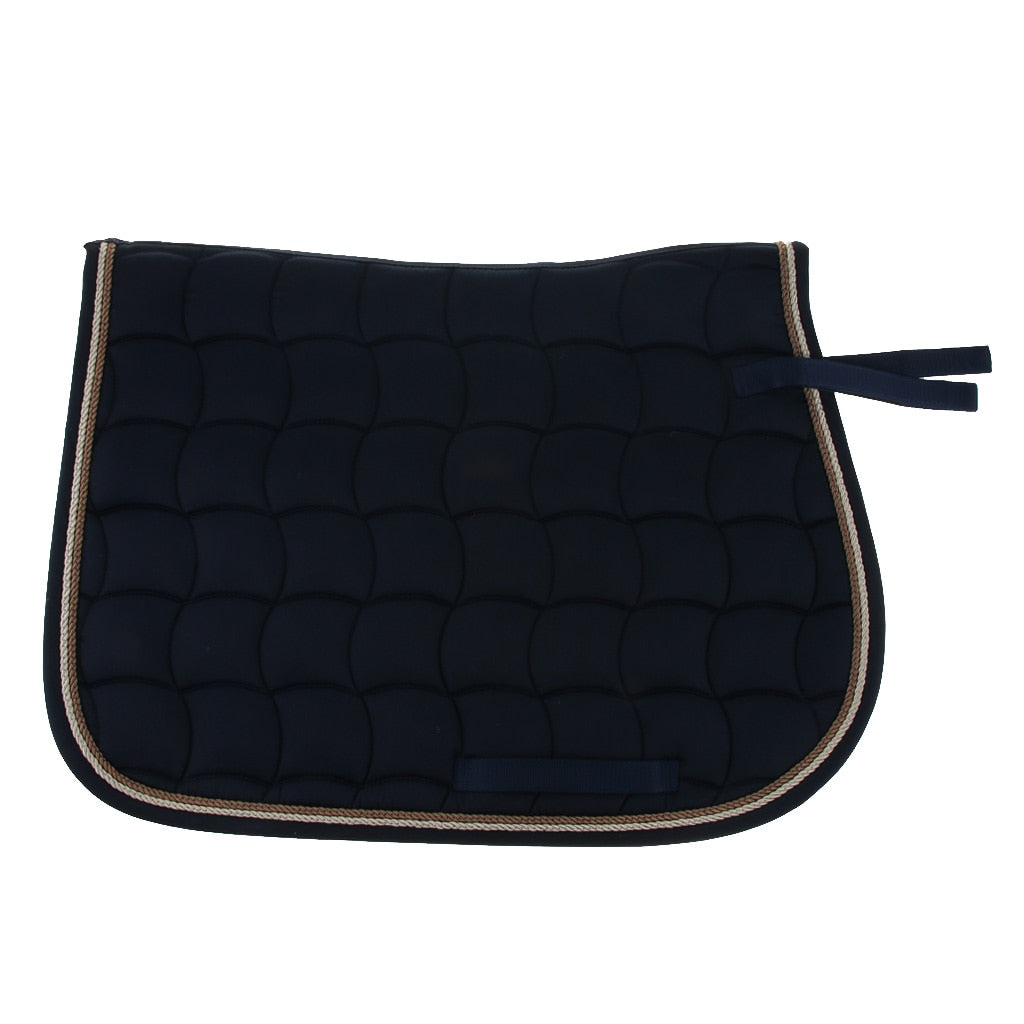 Cotton Quilted Horse Saddle Cloth Equestrian Saddle Pads with Piped Edge 69x50cm