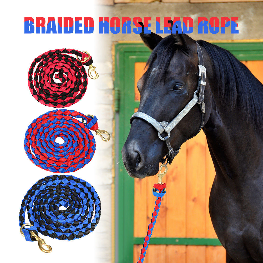 High quality Braided Horse Leading Rope Braid Horses Halter with Brass Snap Horse riding Horse equipment 2019 2.0M / 2.5M / 3.0M