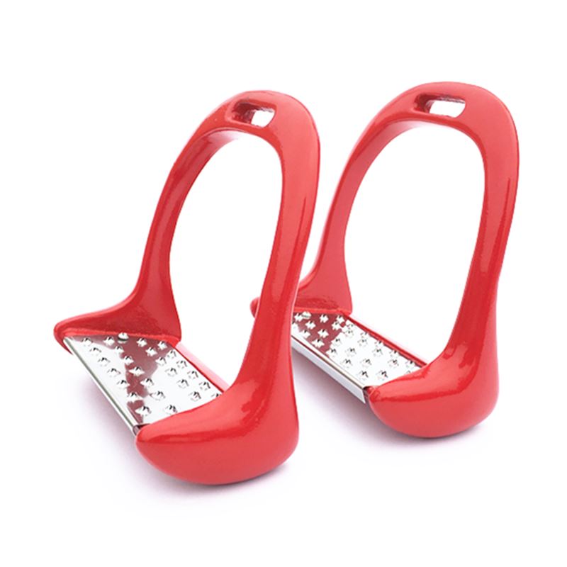 Aluminum Horse Stirrups Red Stirrup With Stainless Steel Pad Horse Riding Equestrain