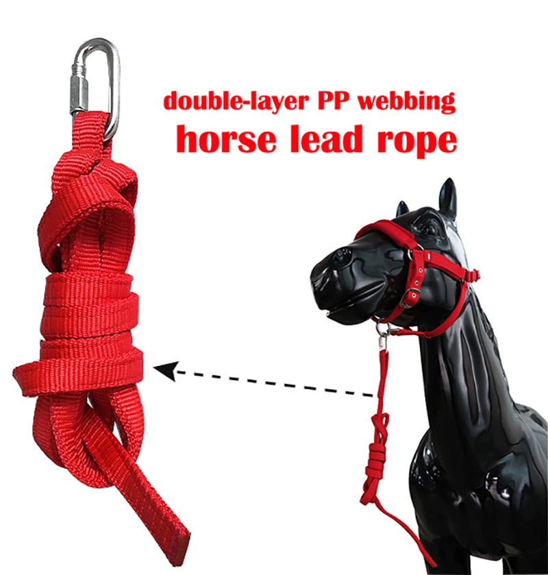15 Mm Wide Double Layer PP Webbing Horse Lead Rope Large Iron Buckle Horse Bridle  Saddle Pad  Riding  Horse  Horse Supplies S